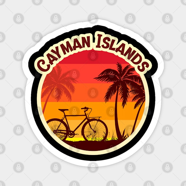 Cayman Islands Sunshine in a Beach with a Lonely Palm Tree and Bicycle T-shirt Magnet by AbsurdStore
