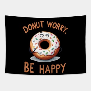 Donut worry be Happy Donut Tapestry