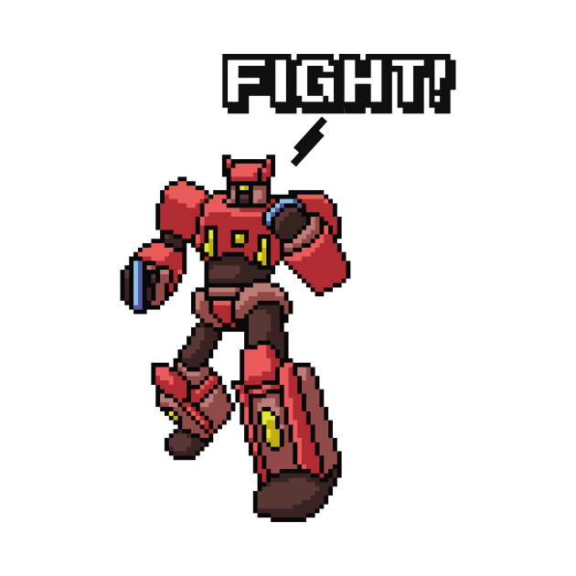 Anime Robot Pixel Art by Foxxy Merch