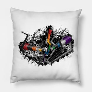 Grunge Graffiti LGBT Ally Lightning and Arrows Pillow