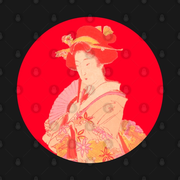 Japanese Lady Red Classic Art by ppandadesign