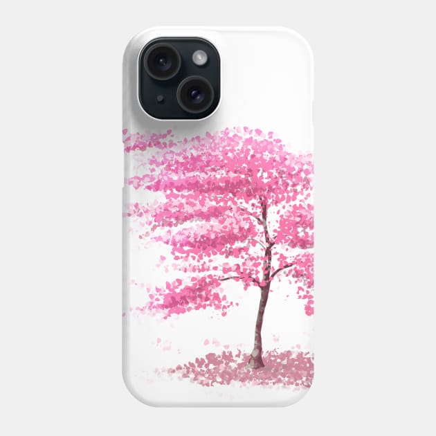 sakura - cherry blossom tree Phone Case by Ghostlyboo