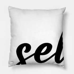 selca letter typography Pillow