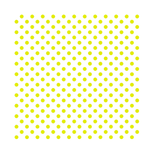 Yellow Polka Dots Pattern on White Background T-Shirt