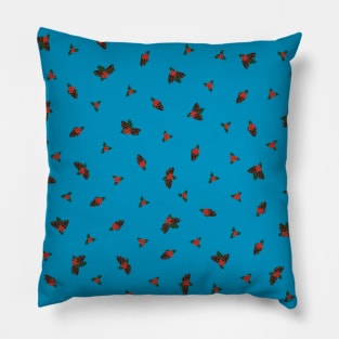 Pine Cones and Holly Berries Christmas Winter Forest Foliage Pillow