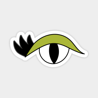 Cute Cartoon Eye with lashes and green lid Magnet