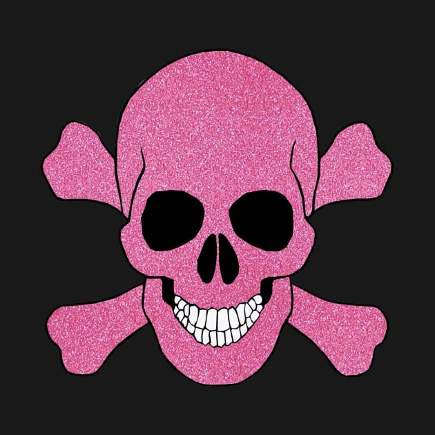 Faux Pink Glitter Skull And Crossbones by Atteestude