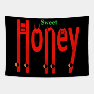 SweetHoney: Sweeten Up Your Life with This Red Typographic Design Tapestry