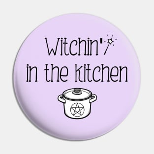 Kitchen Witch Gift Witchcraft Pentacle Cauldron Design Pin