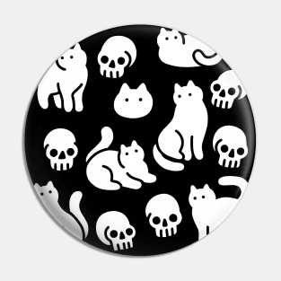 Cats and Skulls Pin