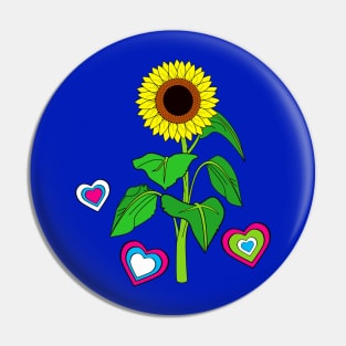 Sunflower with Hearts Pin