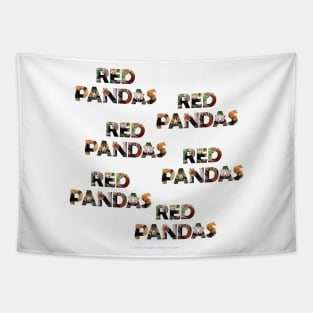 Red Panda Red Panda Red Panda... - wildlife oil painting word art Tapestry