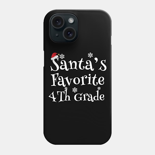 Santa's Favorite Fourth Grade Funny Teacher Gift School Phone Case by Sharilyn Bars