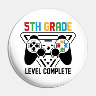 5th Grade Level Complete Gamer Boys Graduation Gifts Pin
