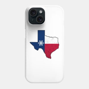 Texas Flag in Texas Shape with Snowflake Snovid 21 Phone Case