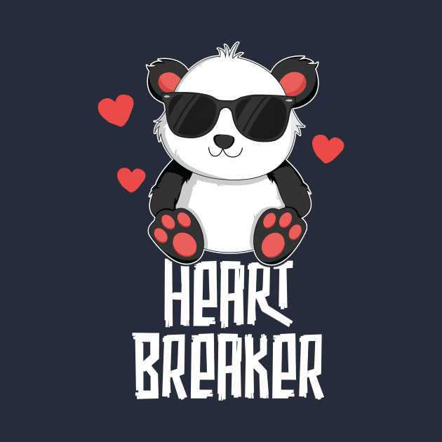 Heart Breaker Valentines Day T-Shirt for Kids Panda School by 14thFloorApparel