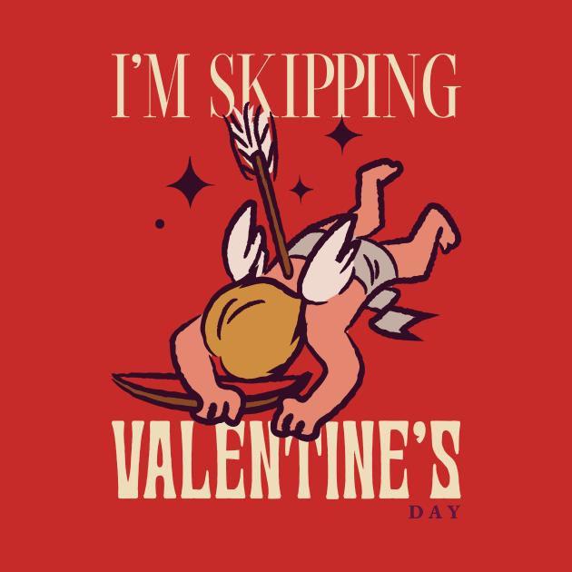 Fallen Cupid Funny Valentines Day Anti Valentines Day by TV Dinners