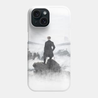 Der Wanderer über dem Nebelmeer Phone Case