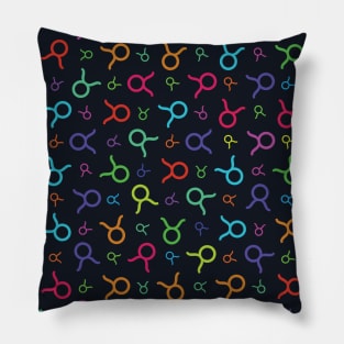 Pattern Taurus Zodiac Sign Horoscope Astrology Symbol Navy Blue Pillow