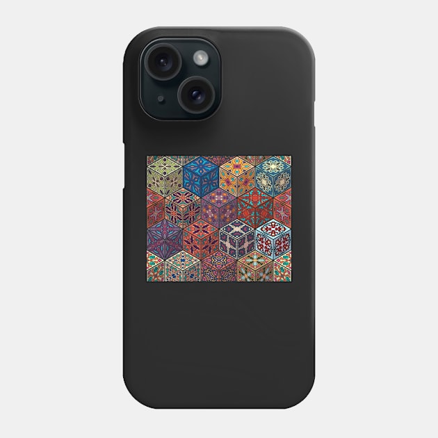 Mandala Geometric Cube Pattern Phone Case by edwardecho