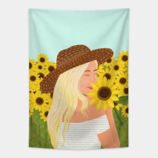 Sunflower field Tapestry