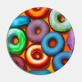 Colorful Donuts Orange Pin