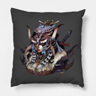 skull clan warrior Pillow