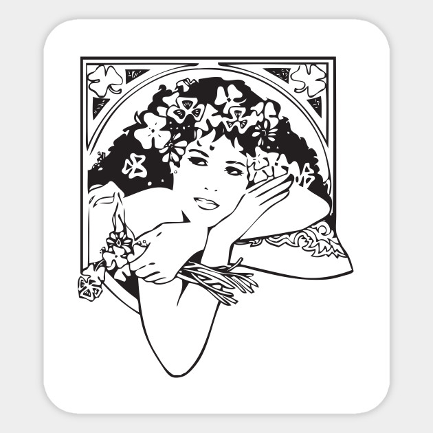 Black And White St Patricks Girl Abstract Art St Patricks Girl Sticker Teepublic