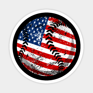 Baseball American Flag 4Th Of July Magnet