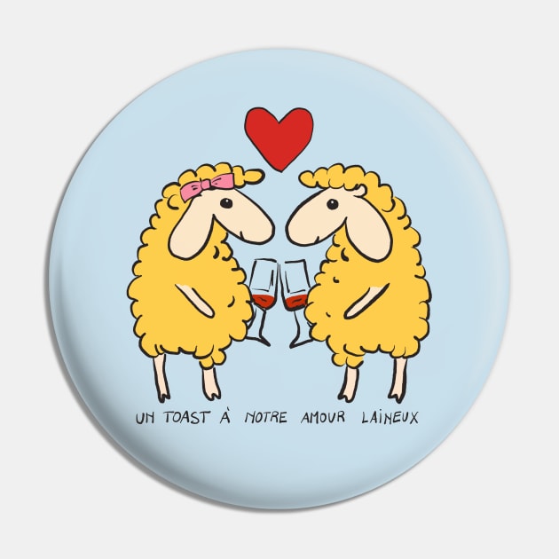 Valentine sheep drinking wine - French text (Saint-Valentin) Pin by Babush-kat