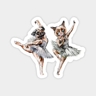 Hipster Ballerinas - Dog Cat Dancers Magnet