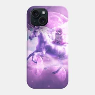 Kitty Cat Riding On Flying Space Galaxy Unicorn Phone Case