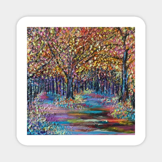 Colourful woodland Magnet by Merlinsmates
