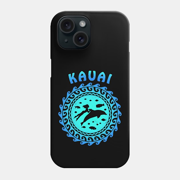 Kauai Shark Diver and Fish Phone Case by NicGrayTees