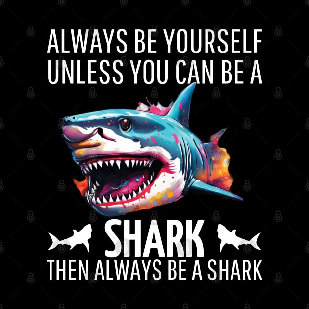 always be yourself unless you can be a shark then always be a shark by mdr design