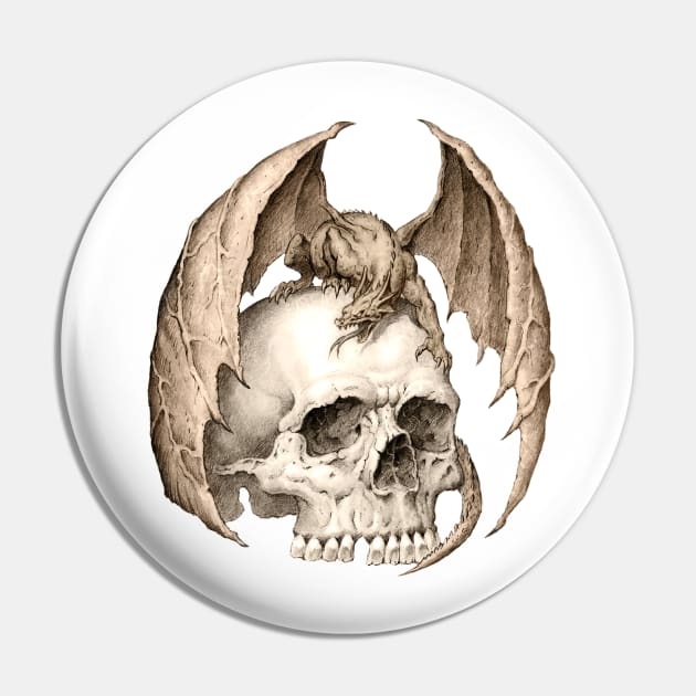 Dragon on a Skull Pin by Paul_Abrams