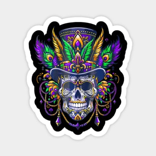 Mardi Gras Skull Top Hat New  Witch Doctor Magnet