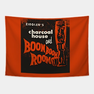 Vintage Charcoal House and Boom Boom Room Tiki Bar Tapestry