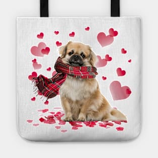 Tibetan Spaniel Hearts Love Happy Valentine's Day Tote