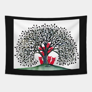 Winnipeg Whimsical Tree Cats Tapestry