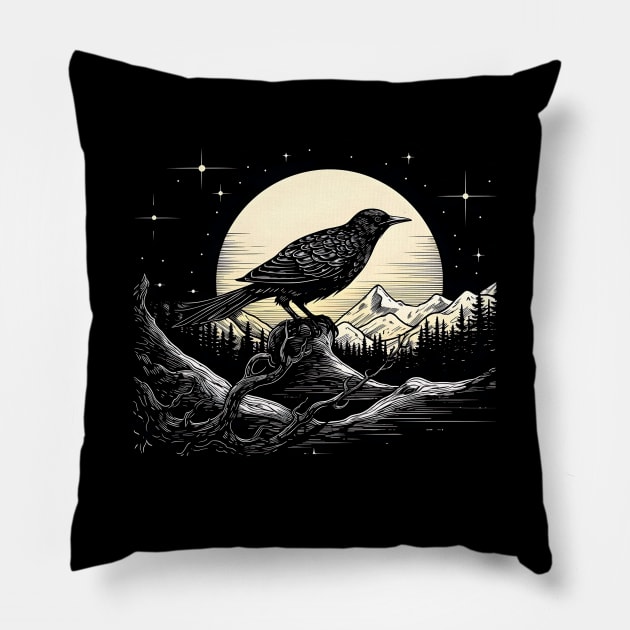 crows Pillow by vaporgraphic