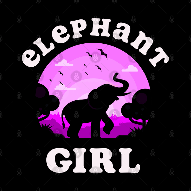 Elephants Girl I Like My Elephant Pink Vintage Sunset Theme by sports_hobbies_apparel