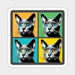 Korat Cat Pop Art - Cat Lovers Magnet