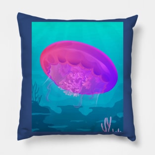 Colorful Luminous Jellyfish Sea Animals Pillow