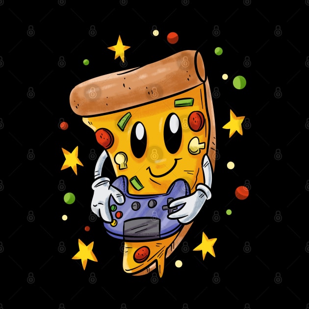 Cute Space Pizza Gamer by pako-valor