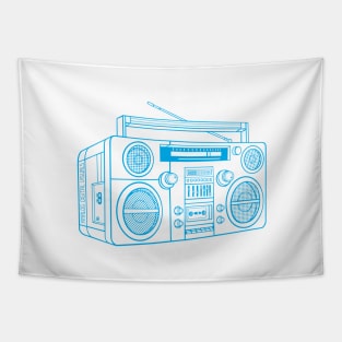 Boombox (Vivid Cerulean Lines) Analog / Music Tapestry