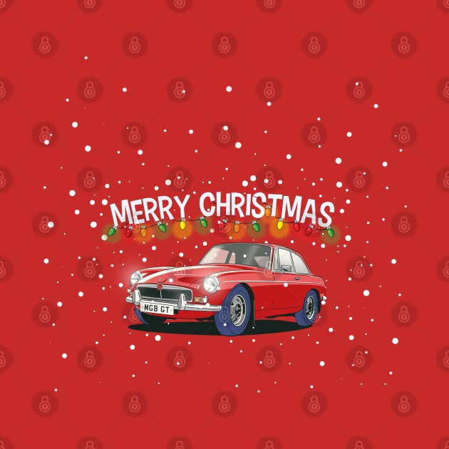 MGB Classic Car Christmas by Webazoot