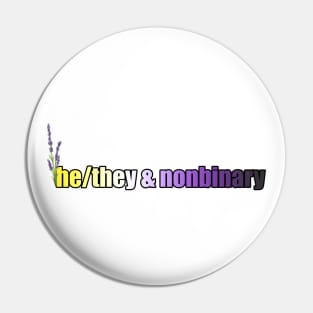 He/They & Nonbinary Pride - Pronouns with Lavender Pin