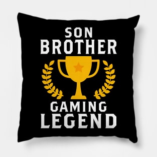 Son Brother Gaming Legend Gamer Gifts For Teen Boys Gaming Pillow