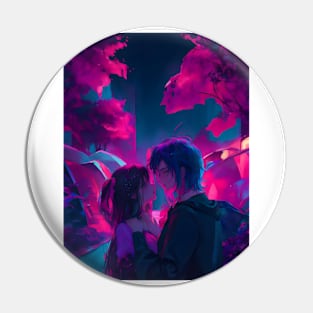 Anime couple in moon night valentine's day aesthetic Pin